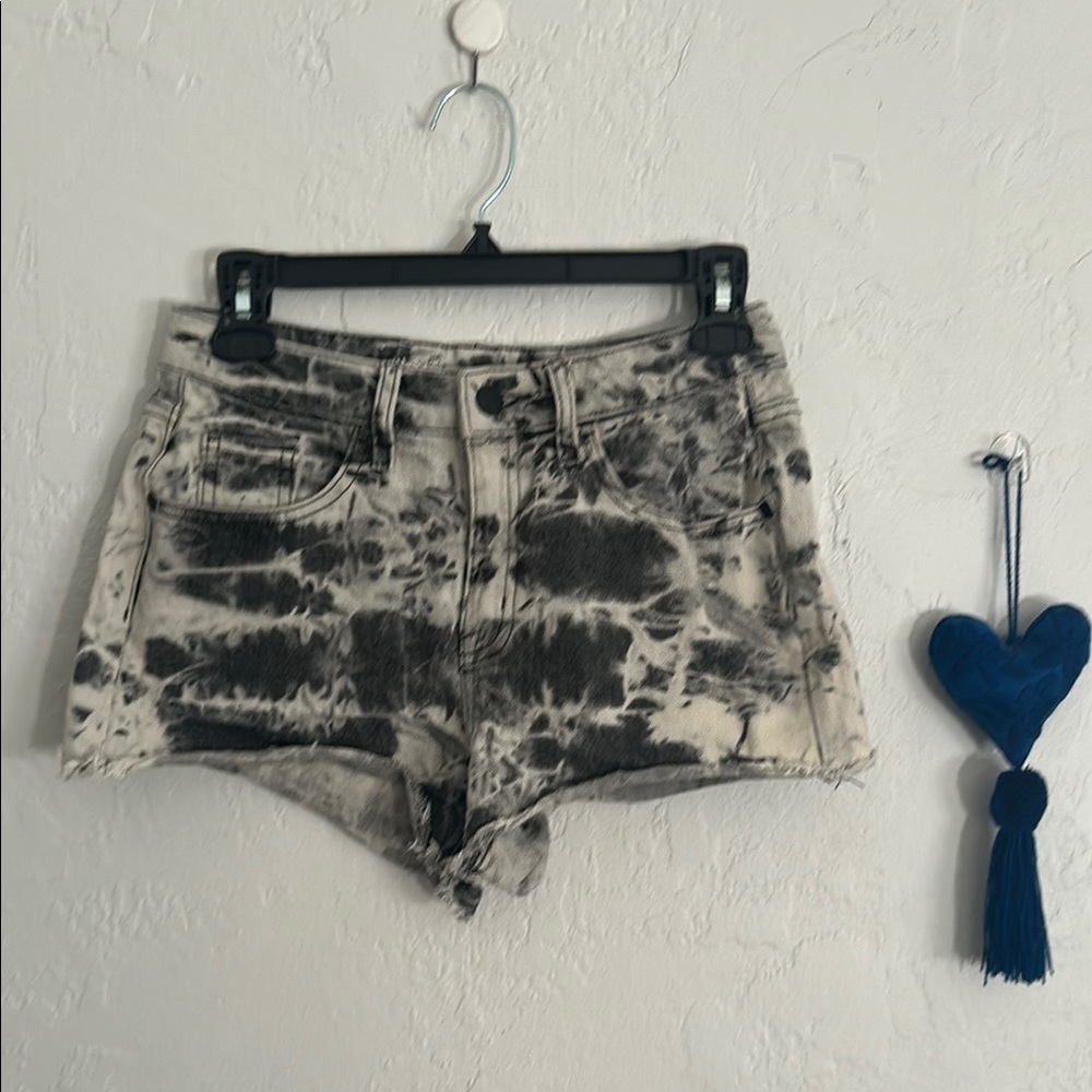 Mossimo Black and White Tie-Dye Jean Shorts